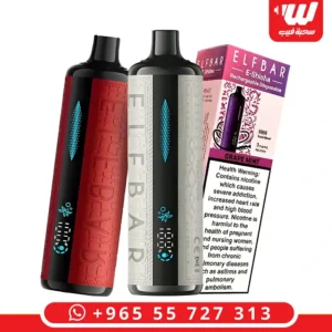 جهاز سحبات جاهزة الف بار شيشة 12K بتصميم أسطواني ومبسم مريح مع شاشة رقمية.