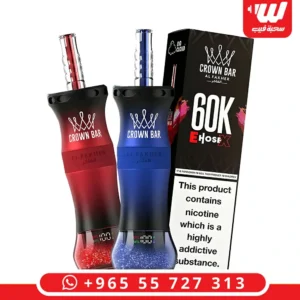 جهاز الفاخر 60000 سحبة جاهزة بنكهة الفواكه المنعشة وتصميم أنيق مع شاشة عرض رقمية.