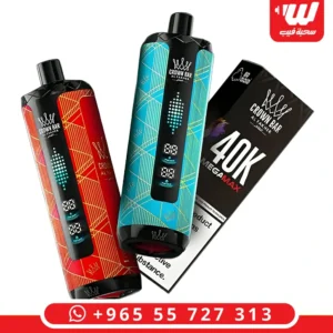 جهاز الفاخر ميجا ماكس 40000 سحبة جاهزة بتصميم عصري وشاشة عرض رقمية لمتابعة النكهة والبطارية.