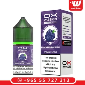 عبوة نكهة او اكس باشون بلاك بيري كاندي بطعم حلوى التوت الأسود لأجهزة سحبة زقارة.