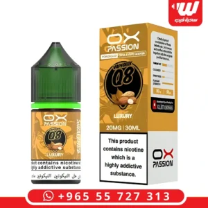 عبوة نكهة او اكس باشون لوكجري سولت المتميزة بتصميم ذهبي فاخر لأجهزة سحبة زقارة.