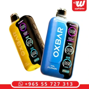 جهاز سحبات جاهزة اوكس بار 45000 سحبة بشاشة ذكية وتصميم رياضي باللون الأزرق.