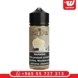 عبوة نكهة ايكون فيبور فانيليا كاسترد بحجم 100 مل بمزيج الكريمة والفانيلا لأجهزة شيشة الكترونية.