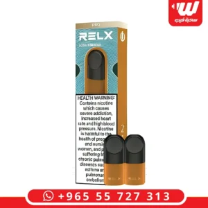 عبوة بودات ريلكس برو توباكو (التبغ الكلاسيكي) بلون بني مخصصة لأجهزة سحبة زقارة ريلكس.