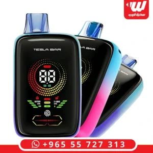 جهاز تسلا بار 25000 سحبة من فئة سحبات جاهزة مزود بشاشة ديجيتال كبيرة وتصميم عصري ملون.