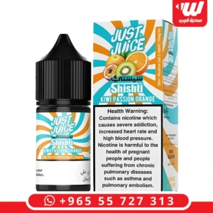 عبوة نكهة سولت نيكوتين جست جوس بمزيج الكيوي والباشون فروت والبرتقال سعة 30 مل.