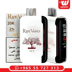 جهاز رايب فيبز 20K بنكهة VCT الشهيرة من فئة سحبات جاهزة، يتميز بشاشة عرض جانبية وتصميم أبيض أنيق.