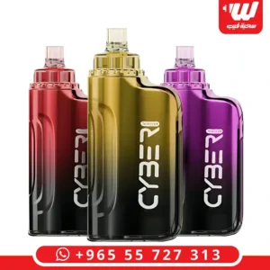 مجموعة أجهزة سايبر شيشة 30000 سحبة من فئة سحبات جاهزة بألوان ميتاليك جذابة (ذهبي، أحمر، بنفسجي) وتصميم عصري.