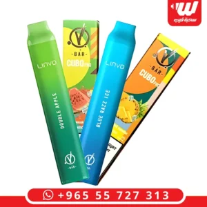 جهاز في بار 3000 سحبة من فئة سحبات جاهزة بنكهات متنوعة مثل تفاحتين وبلو راز آيس بتصميم قلمي أنيق.