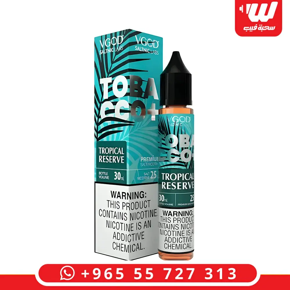 عبوة نكهة في قاد تروبيكال ريزيرف سولت بمزيج التبغ الفاخر واللمسة الاستوائية لأجهزة سحبة زقارة.