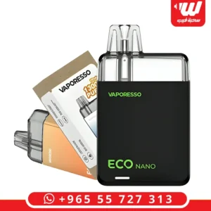 جهاز فيبرسو ايكو نانو بتصميم مربع وأنيق باللون الفضي، جهاز سحبة زقارة مدمج مع بود كبير الحجم.