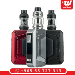 جهاز قيك فيب L200 بلون فضي مع تانك علوي، شيشة الكترونية متينة بتصميم عصري وشاشة عرض رقمية واضحة.