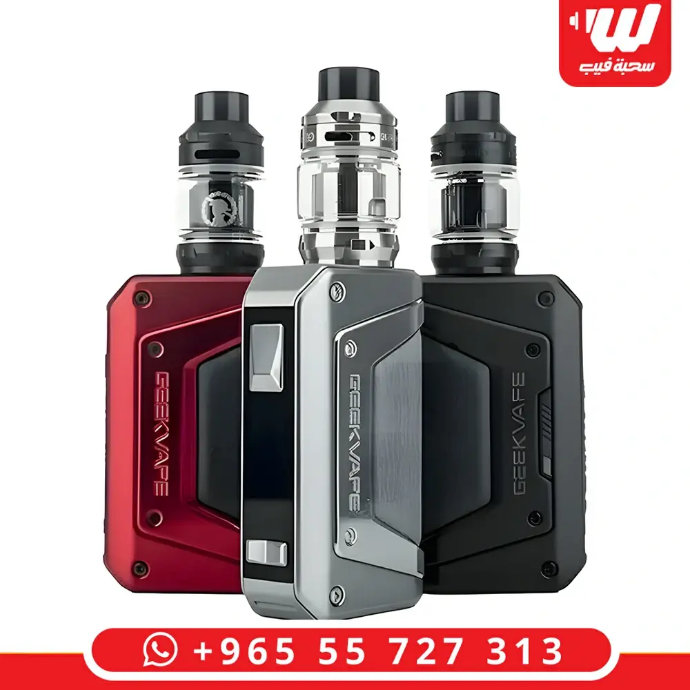 جهاز قيك فيب L200 بلون فضي مع تانك علوي، شيشة الكترونية متينة بتصميم عصري وشاشة عرض رقمية واضحة.