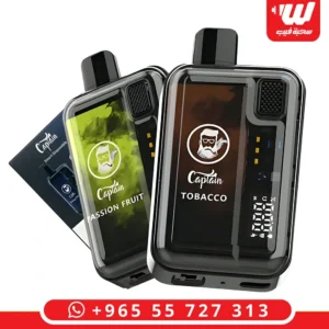 جهاز سحبات جاهزة كابتن جولد 12K بنكهة مميزة وتصميم ذهبي فاخر مع شاشة عرض.