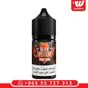 عبوة نكهة ماكس خوخ (Max Peach) سولت نيكوتين سعة 30 مل المخصصة لأجهزة سحبة زقارة.
