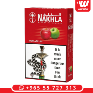 عبوة معسل النخلة الأصلية بنكهة تفاحتين المخصصة للشيشة التقليدية.