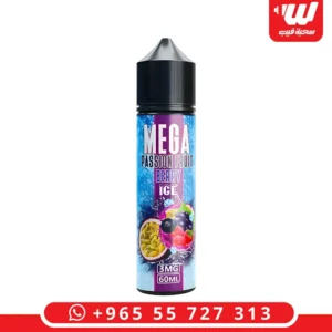 عبوة نكهة ميجا باشون فروت بيري ايس بنكهة التوت والفواكه الاستوائية الباردة لأجهزة الشيشة الإلكترونية.