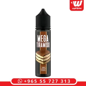 عبوة نكهة ميجا تيراميسو الغنية بطعم الكيك والقهوة المخصصة لأجهزة الشيشة الإلكترونية.