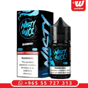 عبوة نكهة ناستي بلوبيري سولت نيكوتين زرقاء مخصصة لأجهزة سحبة زقارة وفيب.