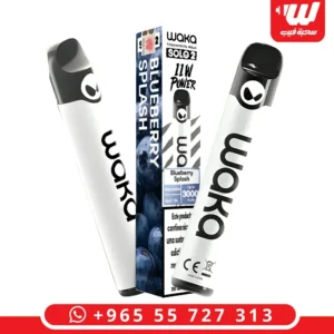 جهاز واكا 3000 سحبة بنكهة البطيخ والنعناع مع تقنية ميش كويل المتطورة وتصميم أنيق باللونين الأبيض والأسود.