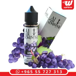 عبوة الباشا عنب 60 مل مع علبتها وعنقود عنب أرجواني