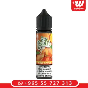 عبوة رول ابز تفاح فوجي 60 مل بملصق برتقالي وتفاحة حمراء مع رذاذ عصير