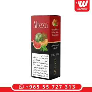 علبة نكهة التيزا لاف سولت نيكوتين 30 مل بتركيز 25 مج بشمام ورقي ونعناع - Alteza Love salt nicotine 30ml box with honeydew melon, watermelon and mint blend