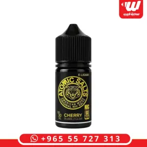 عبوة نكهة اتوميك شيري بابل جم سولت نيكوتين 30 مل لسحبات الزقارة - Atomic Salts Cherry Bubblegum salt nicotine 30ml bottle for pod devices