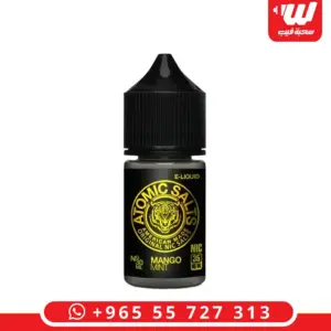 عبوة نكهة اتوميك مانجو نعناع سولت نيكوتين 30 مل لسحبات الزقارة - Atomic Salts Mango Mint salt nicotine 30ml bottle for pod devices