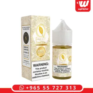علبة وعبوة نكهة قولد ليف اكابولكو سولت نيكوتين 30 مل توباكو مكسرات - Gold Leaf Acapulco salt nicotine 30ml box and bottle with nutty tobacco custard