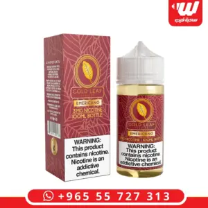 علبة وعبوة نكهة قولد ليف امريكانو 100 مل فريبيس بطعم الإسبريسو والتوباكو - Gold Leaf Emericano 100ml free base e-liquid box and bottle, espresso tobacco blend