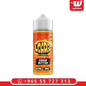 عبوة نكهة لودد كوكي بتر 120 مل فريبيس بطعم كريمة زبدة البسكويت - Loaded Cookie Butter 120ml free base e-liquid bottle, biscuit butter cream flavour
