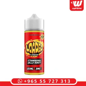عبوة نكهة لودد فراولة جيلي دونت 120 مل فريبيس بطعم الدونت المحشو بالمربى - Loaded Strawberry Jelly Donut 120ml free base e-liquid bottle, jam filled donut