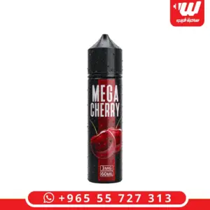 عبوة نكهة ميجا كرز 60 مل فريبيس بطعم كرز أحمر حلو بدون ايس - Mega Cherry free base e-liquid bottle 60ml 3mg sweet red cherry without ice