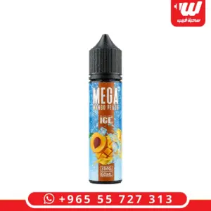 عبوة نكهة ميجا مانجو خوخ ايس 60 مل فريبيس بطعم مانجو وخوخ مع ايس - Mega Mango Peach Ice free base e-liquid bottle 60ml 3mg mango peach menthol blend