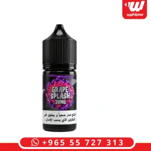 عبوة نكهة سام فيب جريب سبلاش 30 مل سولت نيكوتين بملصق بنفسجي - Sam's Vape Grape Splash 30ml salt nicotine e-liquid bottle with purple grape label