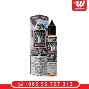 علبة وعبوة في قاد بيري بوم ايس 30 مل سولت نيكوتين - VGOD Berry Bomb Ice 30ml iced strawberry candy salt nicotine box and bottle