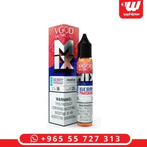 علبة وعبوة في قاد ميكس توت رمان ايس 30 مل سولت نيكوتين - VGOD Mix Berry Pomegranate Iced 30ml salt nicotine box and bottle