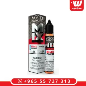 علبة وعبوة في قاد ميكس بلاك شيري ايس 30 مل سولت نيكوتين - VGOD Mix Black Cherry Iced 30ml salt nicotine box and bottle