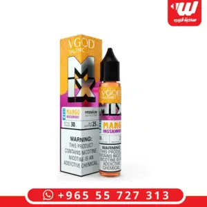علبة وعبوة في قاد ميكس مانجو باشون فروت ايس 30 مل سولت - VGOD Mix Mango Passionfruit Iced 30ml salt nicotine box and bottle