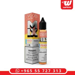 علبة وعبوة في قاد ميكس خوخ مانجو ايس 30 مل سولت نيكوتين - VGOD Mix Peach Mango Iced 30ml salt nicotine box and bottle