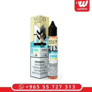 علبة وعبوة في قاد ميكس بينا كولادا ايس 30 مل سولت نيكوتين - VGOD Mix Pina Colada Iced 30ml salt nicotine box and bottle