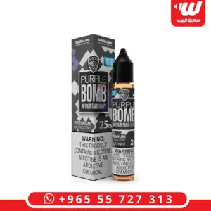 علبة وعبوة في قاد بيربل بوم ايس 30 مل سولت نيكوتين - VGOD Purple Bomb Ice 30ml iced grape salt nicotine box and bottle