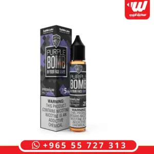 علبة وعبوة في قاد بيربل بوم 30 مل سولت نيكوتين بنكهة العنب - VGOD Purple Bomb 30ml grape salt nicotine box and bottle