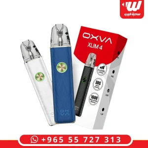OXVA XLIM 4 pod kits in Nacre White and Blue Leather with red box