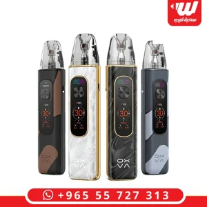 Four OXVA XLIM Pro 4 pod kits in different finishes, screens showing 30W